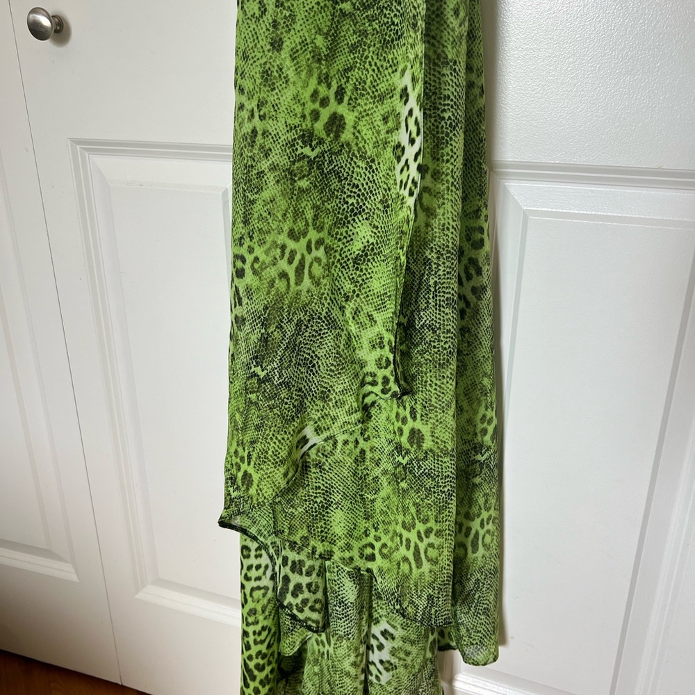 ASOS Green Snake Print Maxi Dress